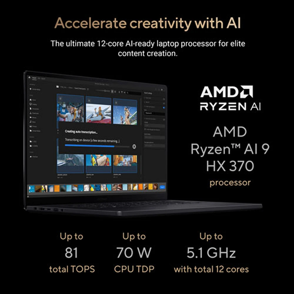 ASUS ProArt P16 16" 4K OLED Touchscreen Copilot+ PC Laptop (AMD Ryzen AI 9 HX 370/32GB RAM/1TB SSD/RTX 4060)