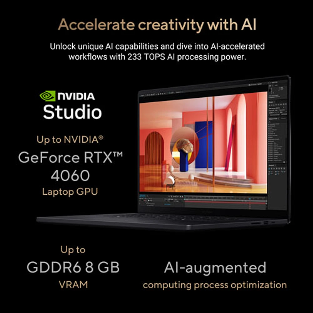 ASUS ProArt P16 16" 4K OLED Touchscreen Copilot+ PC Laptop (AMD Ryzen AI 9 HX 370/32GB RAM/1TB SSD/RTX 4060)