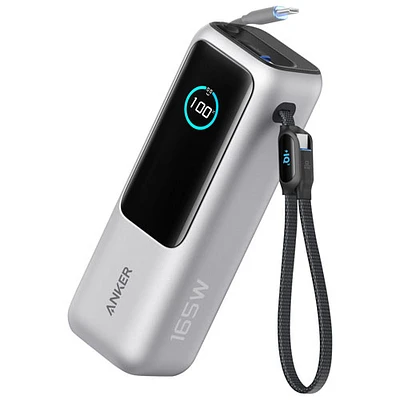Chargeur portable multiport 165 W 25 000 mAh Prime d'Anker avec écran intelligent - Argenté
