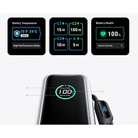 Anker Prime 25000 mAh 165W Multiport Power Bank with Smart Display - Silver