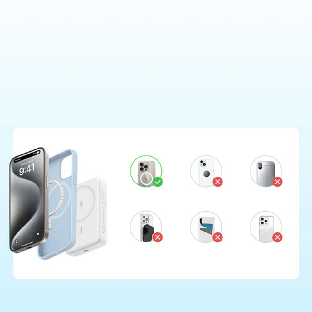 Anker ZOLO 10000 mAh Wireless Magnetic Portable Power Bank - White