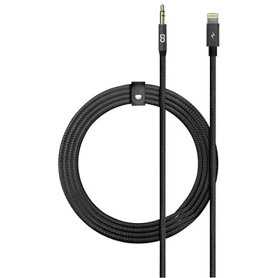 Câble auxiliaire Lightning/3,5 mm tissé de 1 m (3,28 pi) Piston Connect de LOGiiX - Noir
