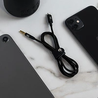 Câble auxiliaire Lightning/3,5 mm tissé de 1 m (3,28 pi) Piston Connect de LOGiiX - Noir