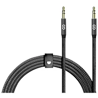 Câble auxiliaire tissé de 1,5 m (4,92 pi) Piston Connect de LOGiiX - Noir