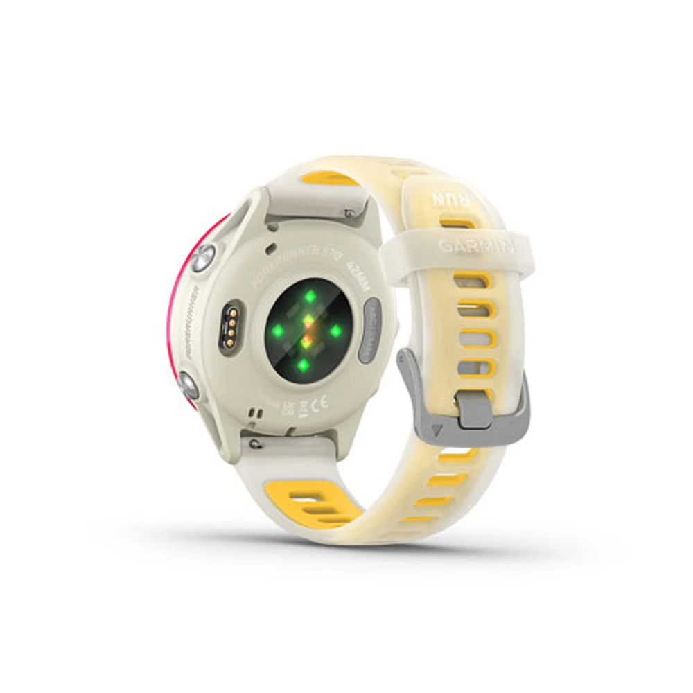 Garmin Forerunner 570 42mm Bluetooth Running Smartwatch - Translucent Bone/Mango