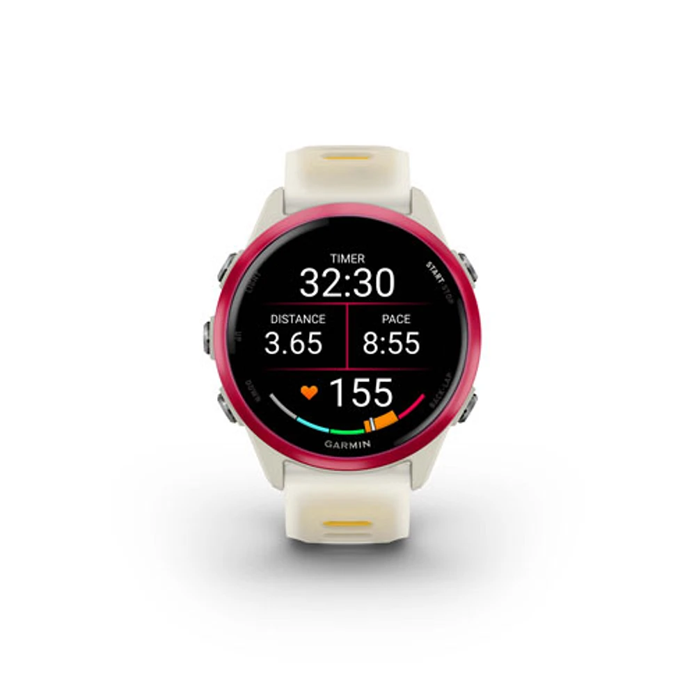 Garmin Forerunner 570 42mm Bluetooth Running Smartwatch - Translucent Bone/Mango