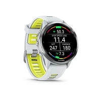 Garmin Forerunner 970 47mm Bluetooth Running Smartwatch - Whitestone/Translucent Amp Yellow