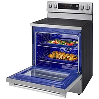 LG 30" 6.3 Cu. Ft. True Convection 5-Element Freestanding Electric Air Fry Range (LREN6325XE) - Stainless Steel