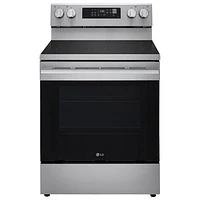 LG 30" 6.3 Cu. Ft. True Convection 5-Element Freestanding Electric Air Fry Range (LREN6323YE) - Stainless