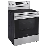 LG 30" 6.3 Cu. Ft. True Convection 5-Element Freestanding Electric Air Fry Range (LREN6323YE) - Stainless