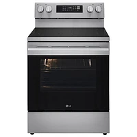 LG 30" 6.3 Cu. Ft. True Convection 5-Element Freestanding Electric Air Fry Range (LREN6323YE) - Stainless