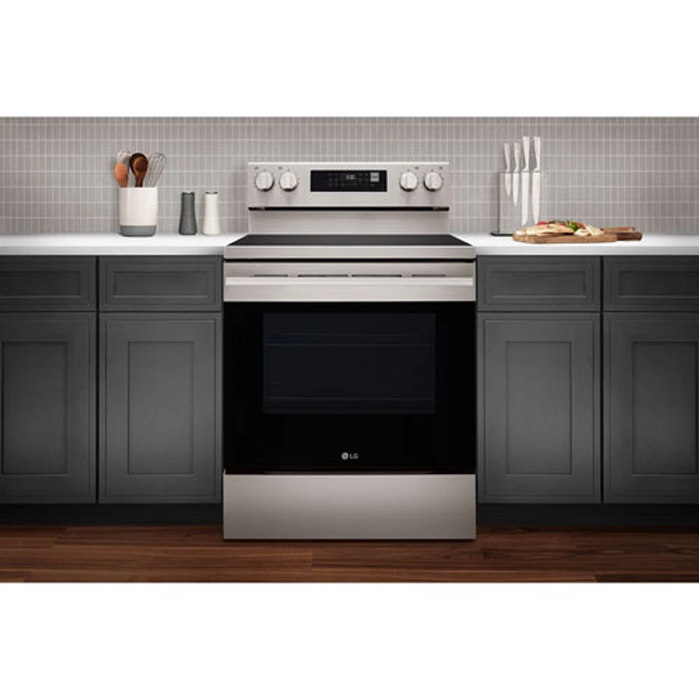 LG 30" 6.3 Cu. Ft. True Convection 5-Element Freestanding Electric Air Fry Range (LREN6323YE) - Stainless