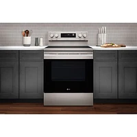 LG 30" 6.3 Cu. Ft. True Convection 5-Element Freestanding Electric Air Fry Range (LREN6323YE) - Stainless
