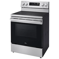 LG 30" 6.3 Cu. Ft. True Convection 5-Element Freestanding Electric Air Fry Range (LREN6323YE) - Stainless