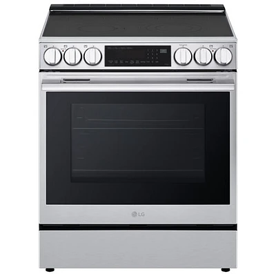Cuisinière électrique encastrable à 5 éléments avec convection véritable et friture à l'air 6,3 pi³ 30 po de LG (LSEL6335XE) - Inox
