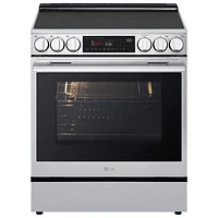 Cuisinière électrique encastrable à 5 éléments avec convection véritable et friture à l'air 6,3 pi³ 30 po de LG (LSEL6335XE) - Inox