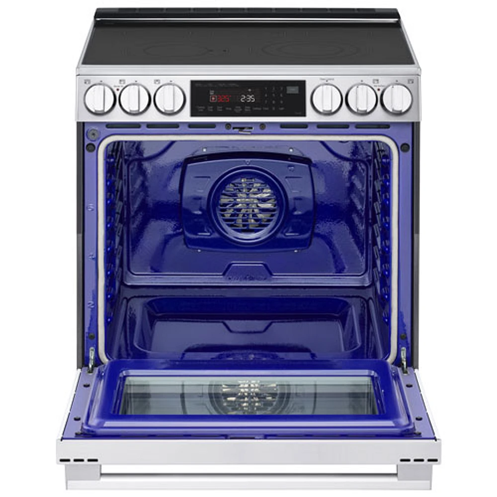 Cuisinière électrique encastrable à 5 éléments avec convection véritable et friture à l'air 6,3 pi³ 30 po de LG (LSEL6335XE) - Inox
