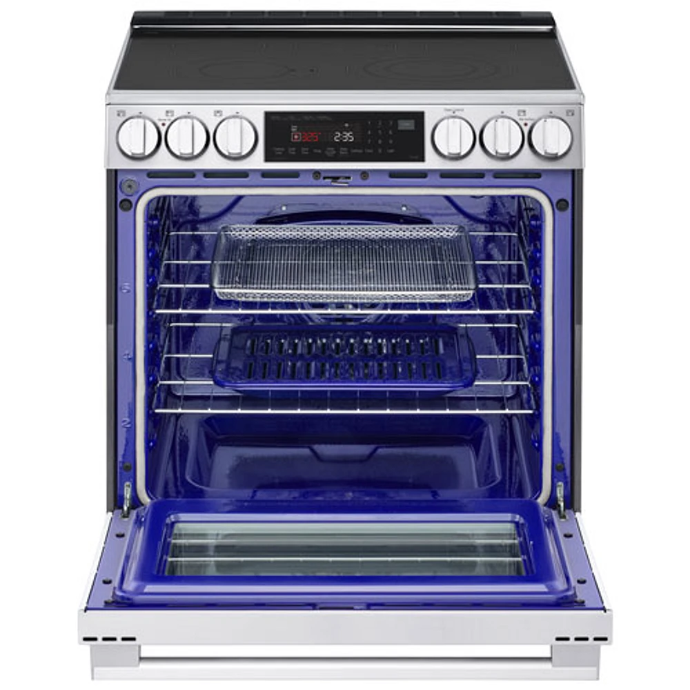 Cuisinière électrique encastrable à 5 éléments avec convection véritable et friture à l'air 6,3 pi³ 30 po de LG (LSEL6335XE) - Inox