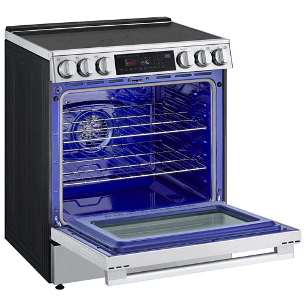 Cuisinière électrique encastrable à 5 éléments avec convection véritable et friture à l'air 6,3 pi³ 30 po de LG (LSEL6335XE) - Inox