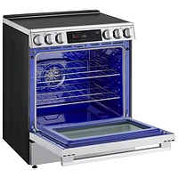 Cuisinière électrique encastrable à 5 éléments avec convection véritable et friture à l'air 6,3 pi³ 30 po de LG (LSEL6335XE) - Inox