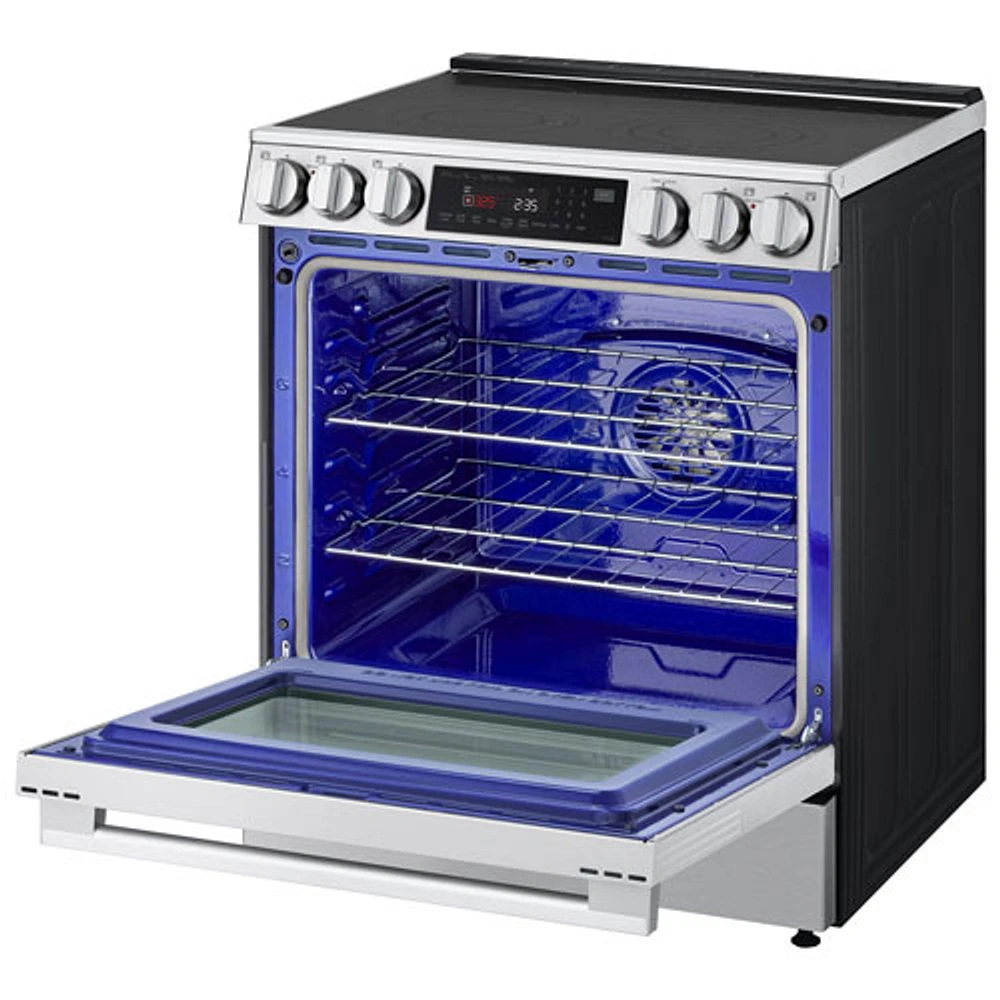 Cuisinière électrique encastrable à 5 éléments avec convection véritable et friture à l'air 6,3 pi³ 30 po de LG (LSEL6335XE) - Inox