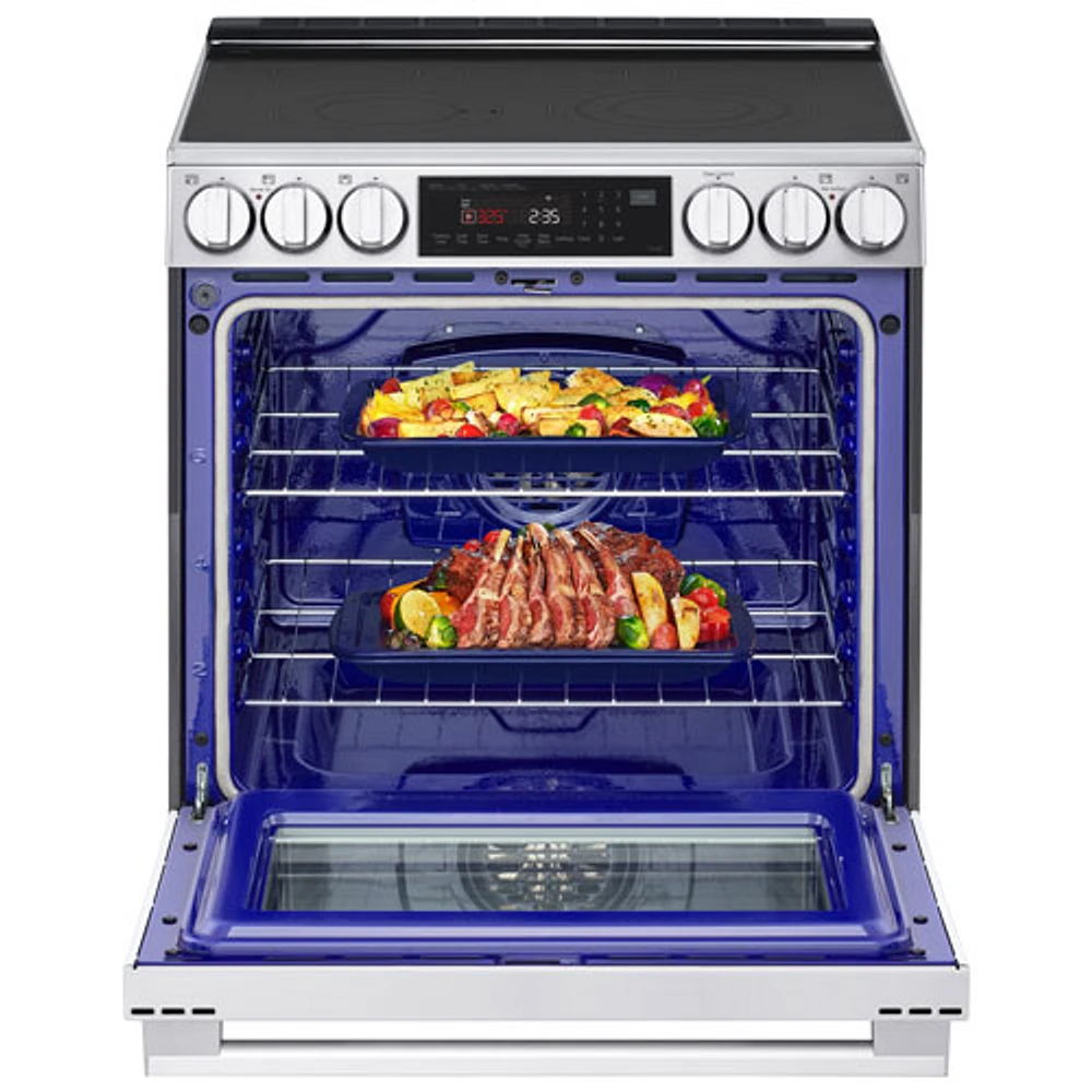Cuisinière électrique encastrable à 5 éléments avec convection véritable et friture à l'air 6,3 pi³ 30 po de LG (LSEL6335XE) - Inox