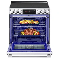 Cuisinière électrique encastrable à 5 éléments avec convection véritable et friture à l'air 6,3 pi³ 30 po de LG (LSEL6335XE) - Inox