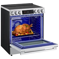 Cuisinière électrique encastrable à 5 éléments avec convection véritable et friture à l'air 6,3 pi³ 30 po de LG (LSEL6335XE) - Inox