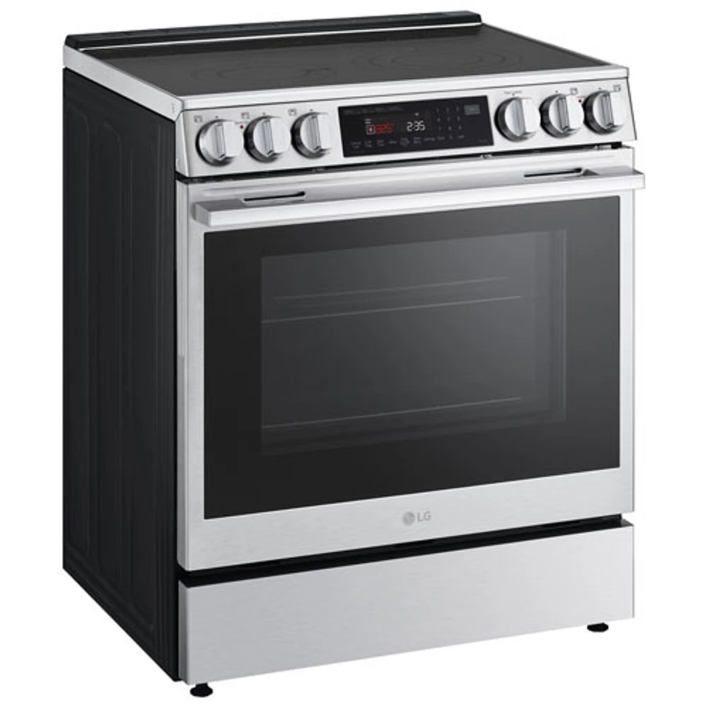 Cuisinière électrique encastrable à 5 éléments avec convection véritable et friture à l'air 6,3 pi³ 30 po de LG (LSEL6335XE) - Inox