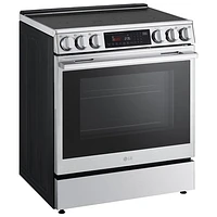 Cuisinière électrique encastrable à 5 éléments avec convection véritable et friture à l'air 6,3 pi³ 30 po de LG (LSEL6335XE) - Inox
