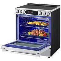 Cuisinière électrique encastrable à 5 éléments avec convection véritable et friture à l'air 6,3 pi³ 30 po de LG (LSEL6335XE) - Inox