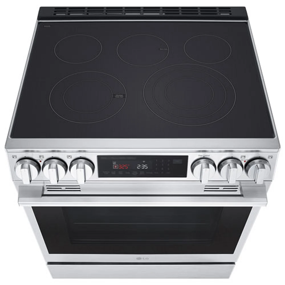 Cuisinière électrique encastrable à 5 éléments avec convection véritable et friture à l'air 6,3 pi³ 30 po de LG (LSEL6335XE) - Inox