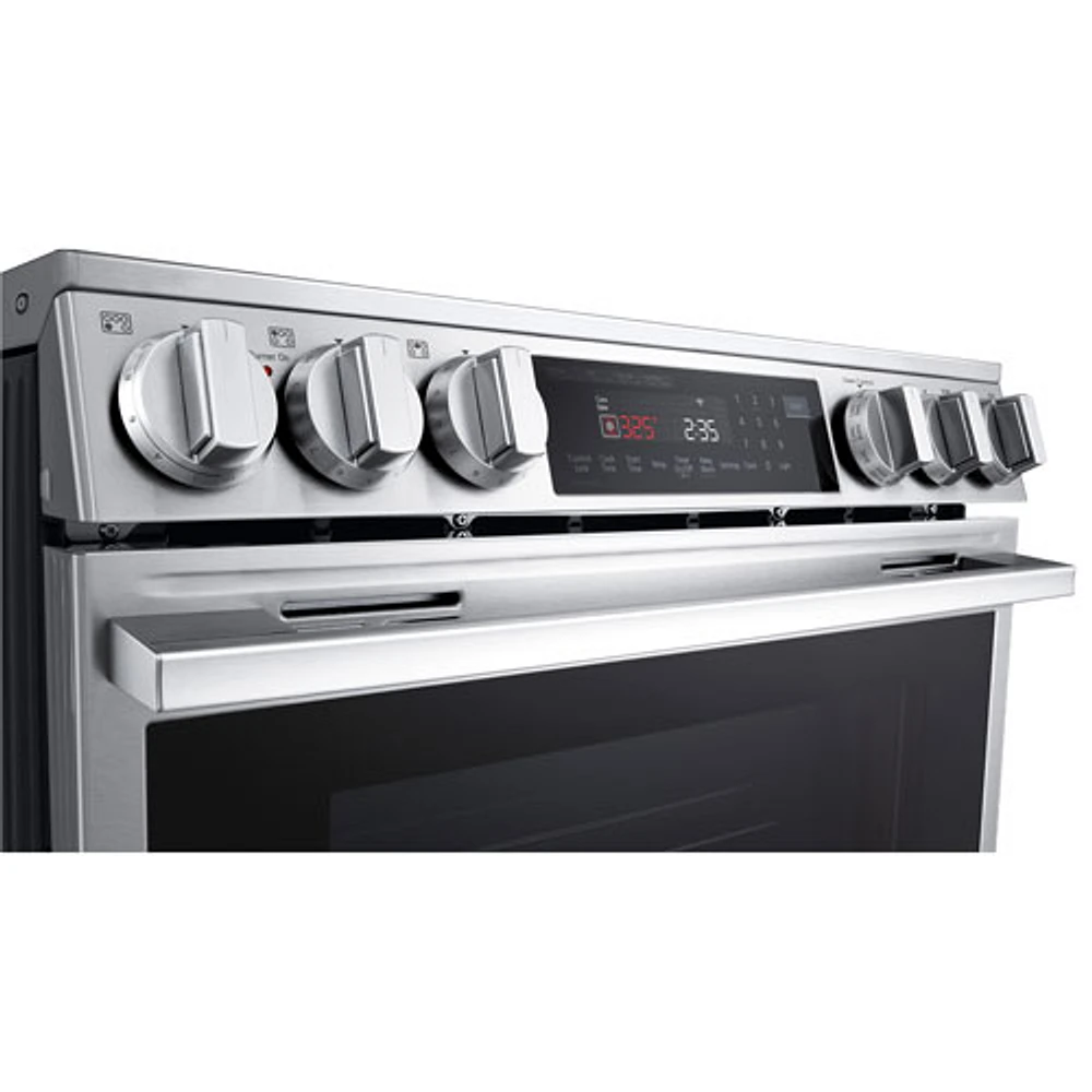 Cuisinière électrique encastrable à 5 éléments avec convection véritable et friture à l'air 6,3 pi³ 30 po de LG (LSEL6335XE) - Inox