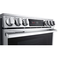 Cuisinière électrique encastrable à 5 éléments avec convection véritable et friture à l'air 6,3 pi³ 30 po de LG (LSEL6335XE) - Inox