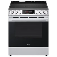 LG 30" 6.3 Cu. Ft. Fan Convection 5-Element Slide-In Electric Air Fry Range (LSEL6333XE) - Black Stainless Steel