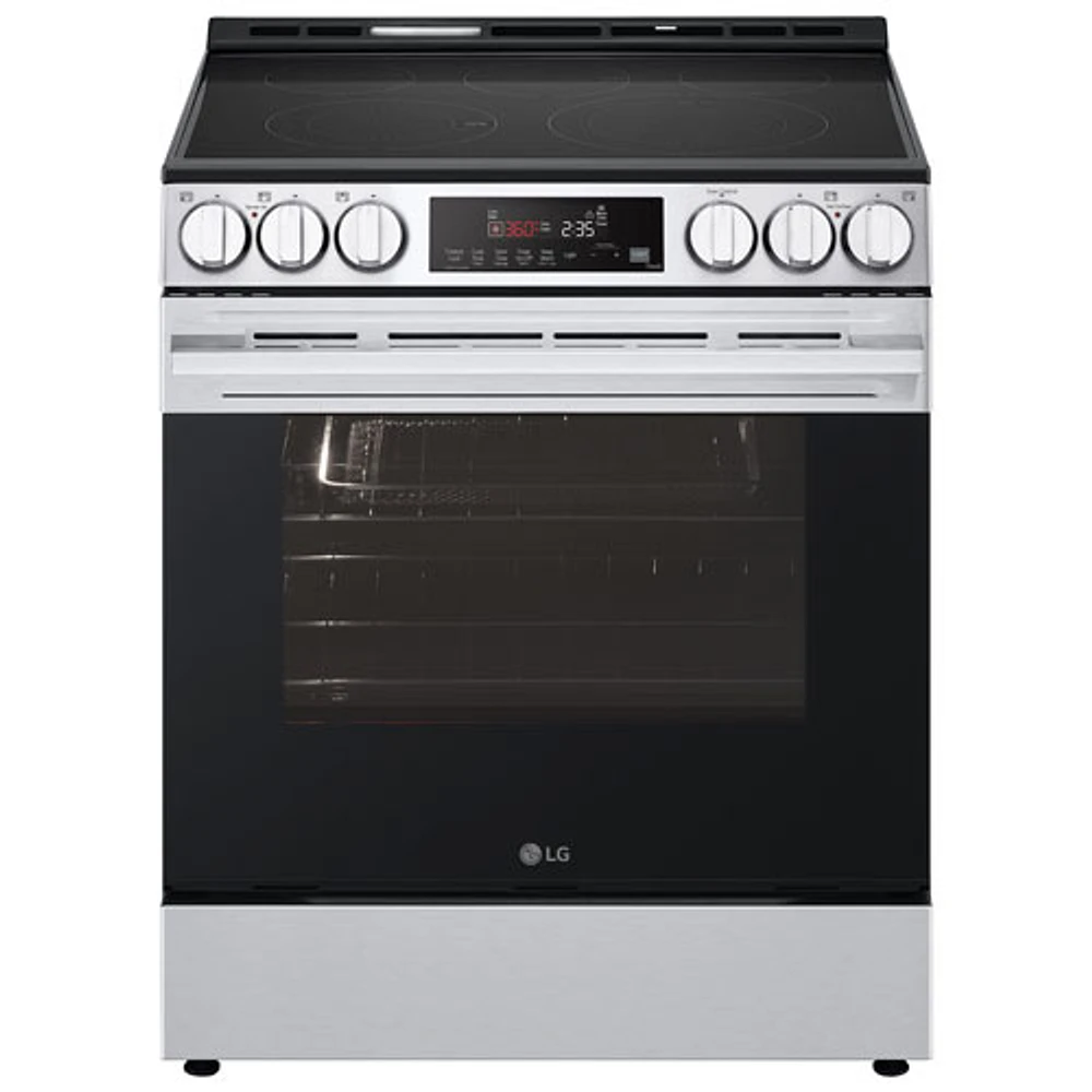 LG 30" 6.3 Cu. Ft. Fan Convection 5-Element Slide-In Electric Air Fry Range (LSEL6333XE) - Black Stainless Steel