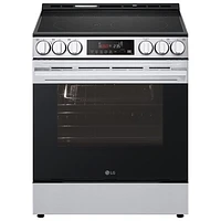 LG 30" 6.3 Cu. Ft. Fan Convection 5-Element Slide-In Electric Air Fry Range (LSEL6333XE) - Black Stainless Steel