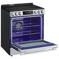LG 30" 6.3 Cu. Ft. Fan Convection 5-Element Slide-In Electric Air Fry Range (LSEL6333XE) - Black Stainless Steel
