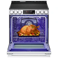 LG 30" 6.3 Cu. Ft. Fan Convection 5-Element Slide-In Electric Air Fry Range (LSEL6333XE) - Black Stainless Steel