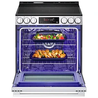 LG 30" 6.3 Cu. Ft. Fan Convection 5-Element Slide-In Electric Air Fry Range (LSEL6333XE) - Black Stainless Steel