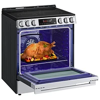 LG 30" 6.3 Cu. Ft. Fan Convection 5-Element Slide-In Electric Air Fry Range (LSEL6333XE) - Black Stainless Steel