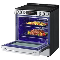 LG 30" 6.3 Cu. Ft. Fan Convection 5-Element Slide-In Electric Air Fry Range (LSEL6333XE) - Black Stainless Steel