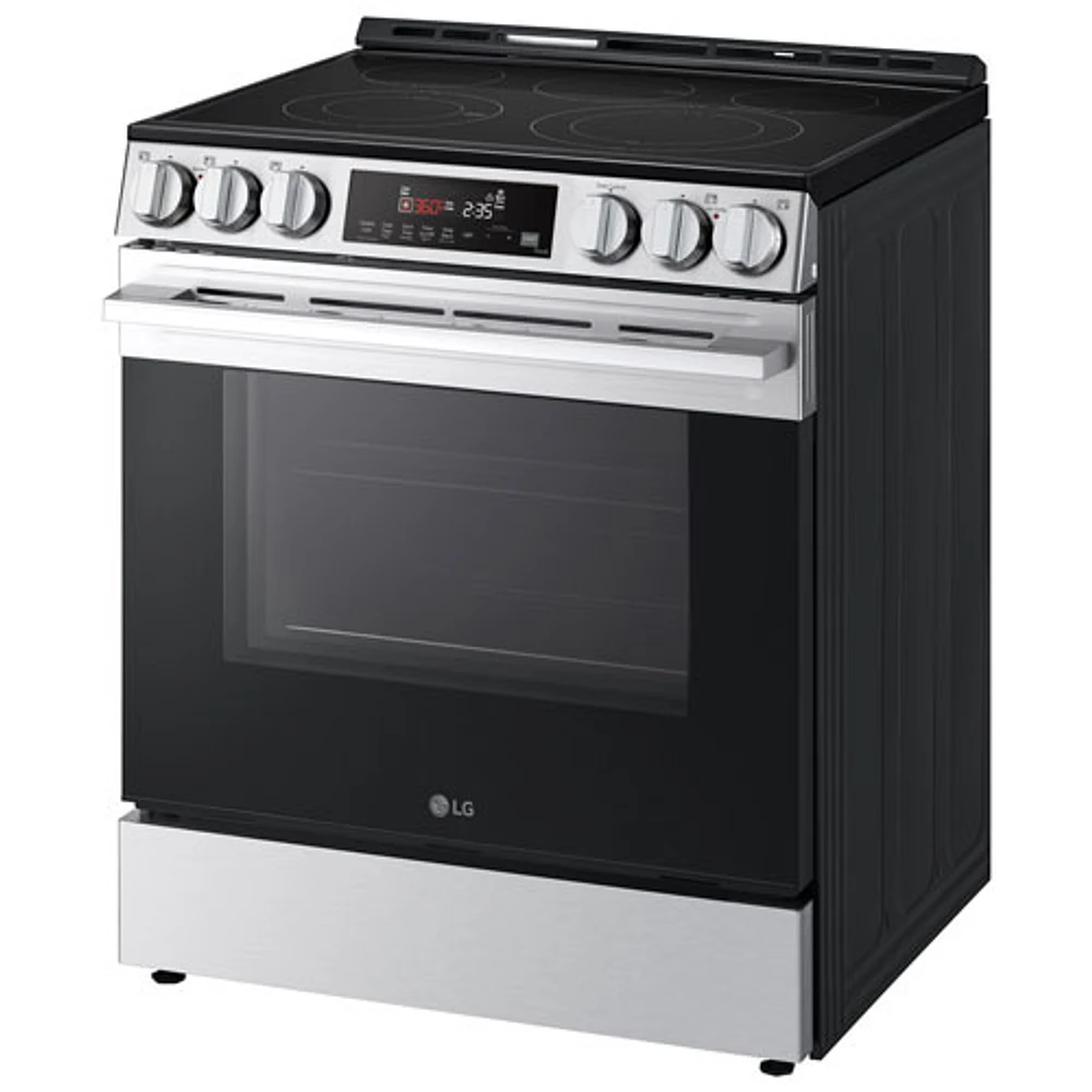 LG 30" 6.3 Cu. Ft. Fan Convection 5-Element Slide-In Electric Air Fry Range (LSEL6333XE) - Black Stainless Steel
