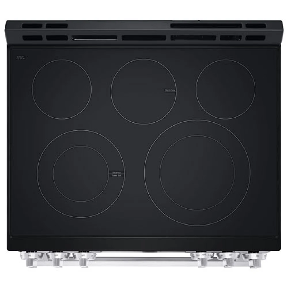 LG 30" 6.3 Cu. Ft. Fan Convection 5-Element Slide-In Electric Air Fry Range (LSEL6333XE) - Black Stainless Steel