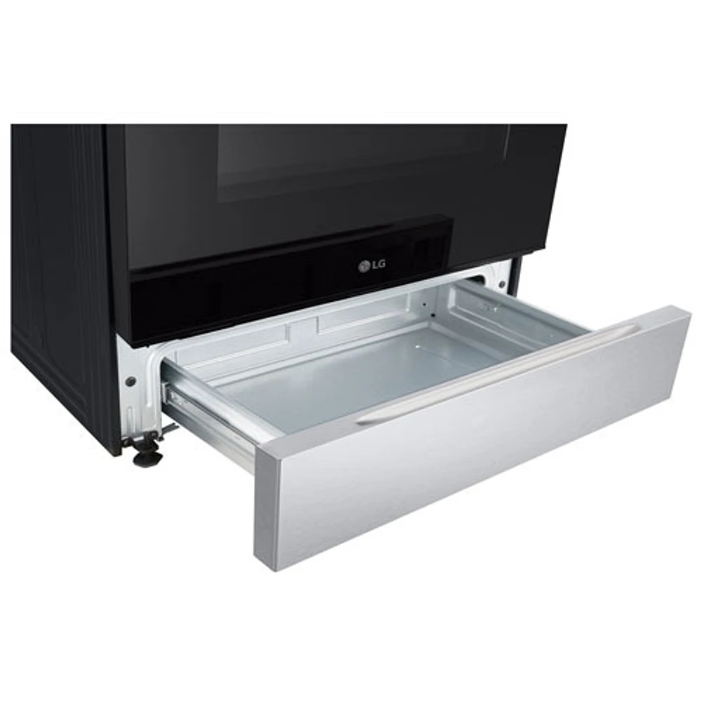 LG 30" 6.3 Cu. Ft. Fan Convection 5-Element Slide-In Electric Air Fry Range (LSEL6333XE) - Black Stainless Steel