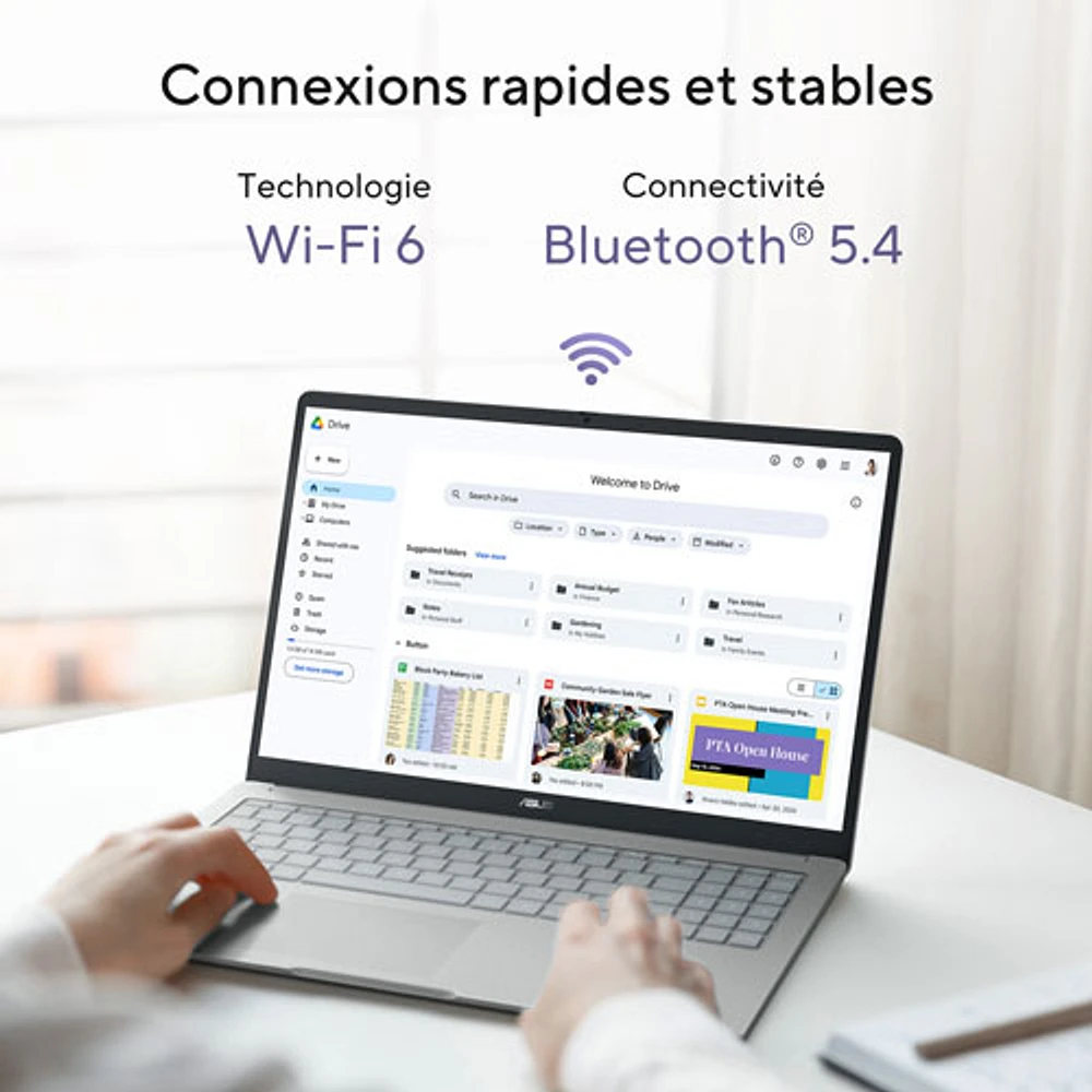 Chromebook de 15,6 po CX15 d'ASUS - Gris pur (Celeron N4500 Intel/RAM 8 Go/SSD 128 Go/ChromeOS)