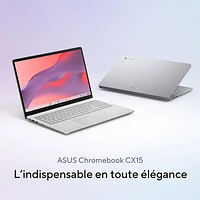 Chromebook de 15,6 po CX15 d'ASUS - Gris pur (Celeron N4500 Intel/RAM 8 Go/SSD 128 Go/ChromeOS)