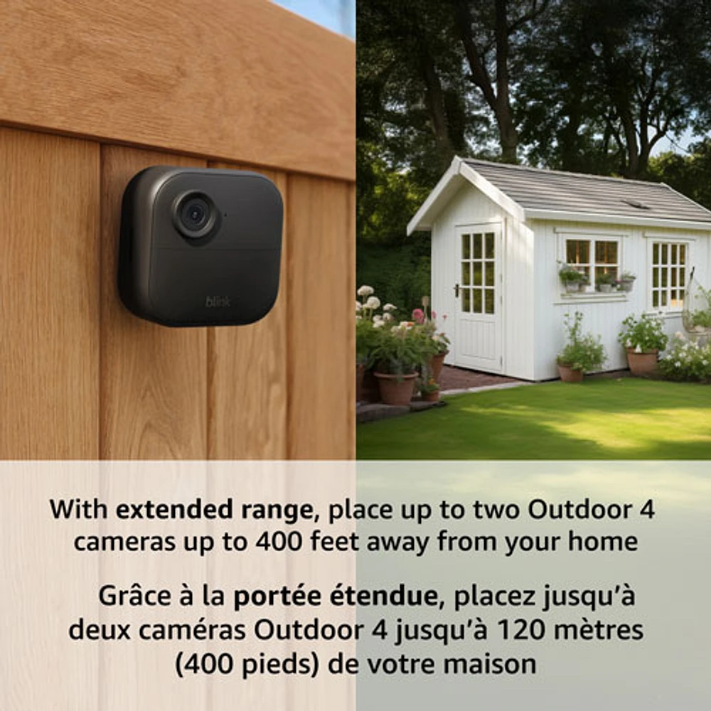 Blink Outdoor 4 Wire-Free 1080p Full HD IP Security Camera System with Sync Module Core XR - 4 Pack