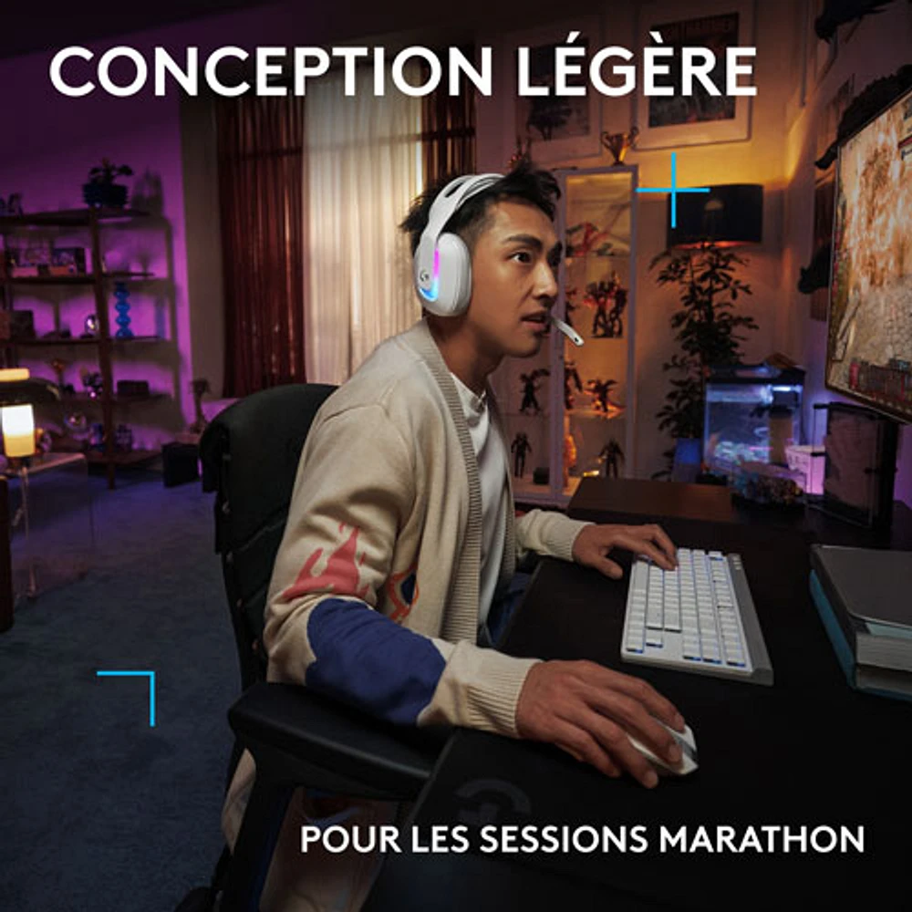 Casque de jeu sans fil G522 LIGHTSPEED de Logitech - Blanc - Exclusivité Best Buy