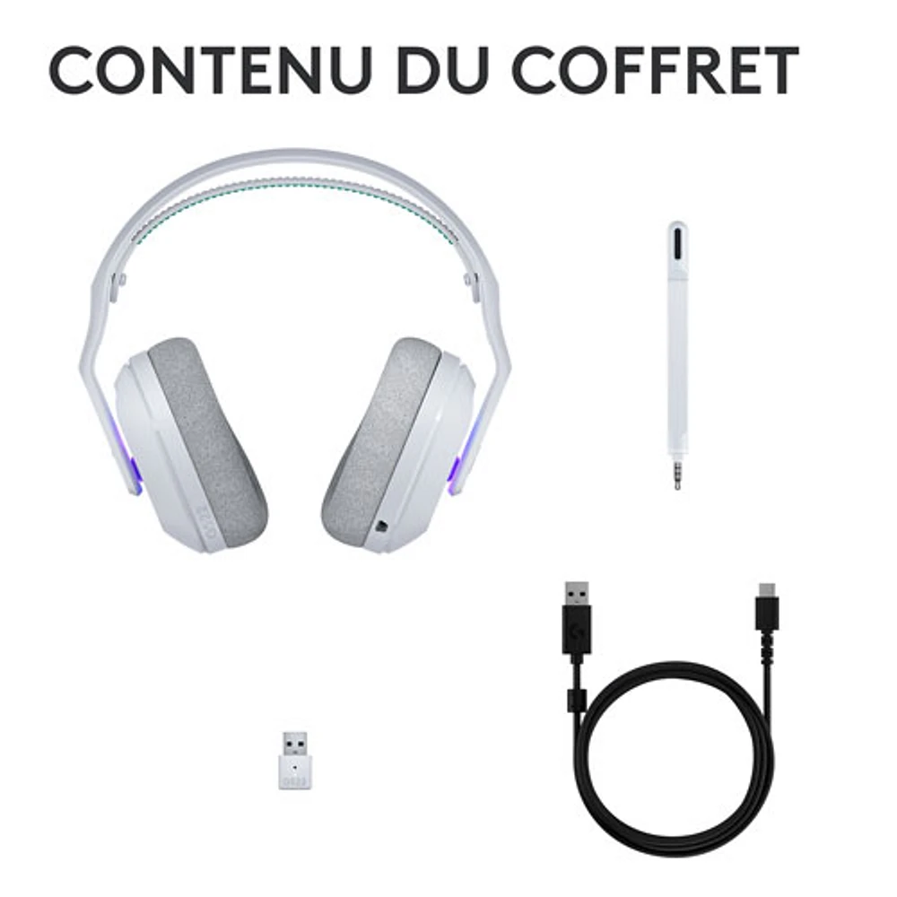 Casque de jeu sans fil G522 LIGHTSPEED de Logitech - Blanc - Exclusivité Best Buy
